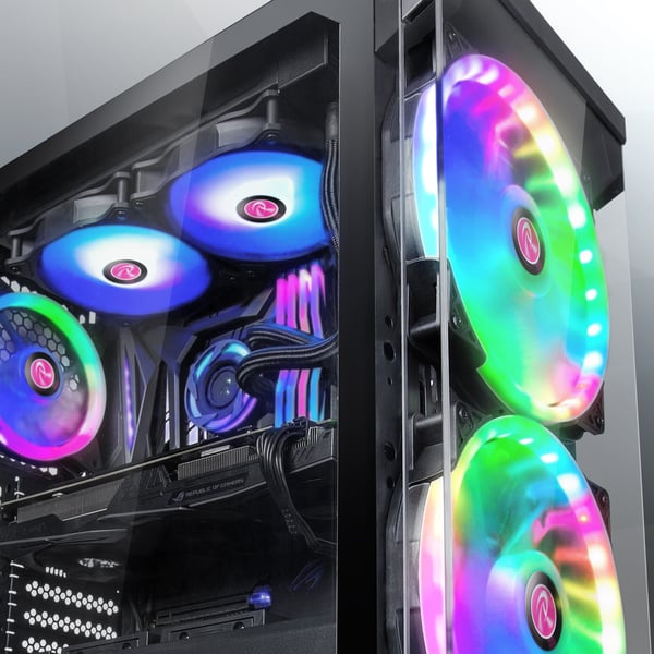 RAIJINTEK EOS 12 RBW ADD Emolevy, Suoritin Tuuletin 12 cm Musta, Valkoinen 2 kpl