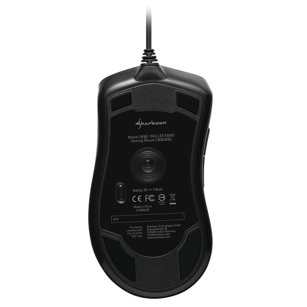 Sharkoon Skiller SGM2 mus Spil Højre hånd USB Type-A Optisk 6400 dpi