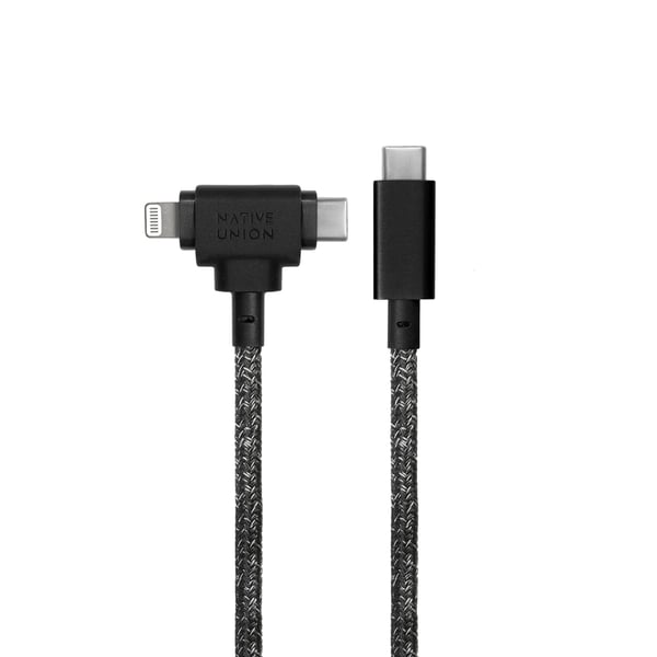 Native Union Belt Cable Duo USB-kaapeli 1,5 m USB C USB C/Lightning 60 W Musta