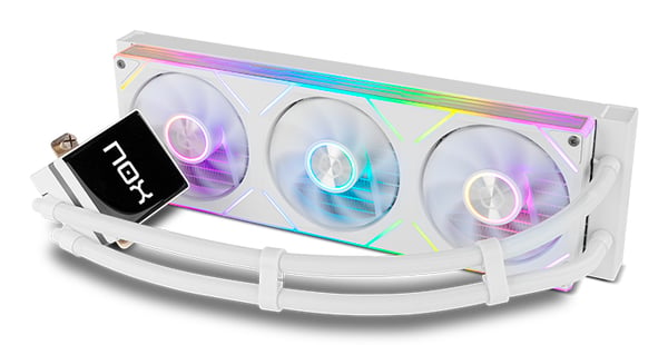 NOX Hummer M-360 LCD White Processor Alt-i-en væskekøler 12 cm Hvid 1 stk