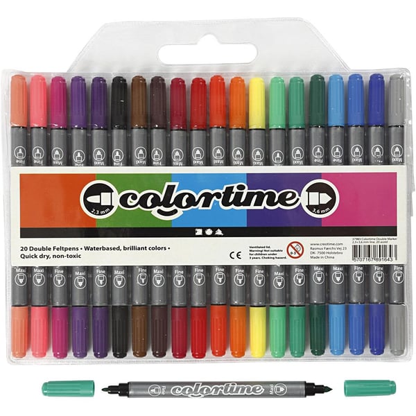 Miniatyrbillede 1 af 6: Creativ Company 37983 marker og tush-pen Forskellige farver 20 stk