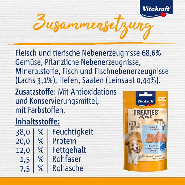 Vitakraft 34048 godbid til hund og kat Snacks Laks 48 g