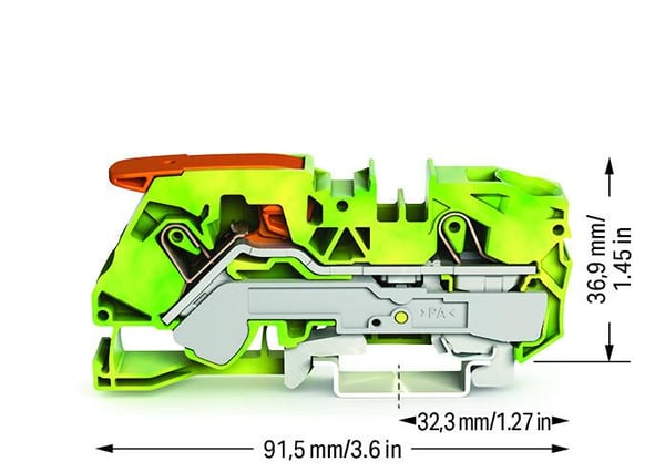 Miniatyrbild 2 av 3: Wago 2116-1207 terminal Grön, Gul