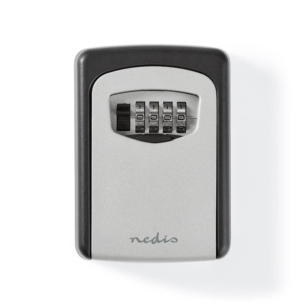Nedis KEYCC01GY säkerhetsskåp Väggkassaskåp Aluminium Svart, Silver