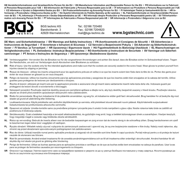 BGS technic Impact Socket Set eluttag
