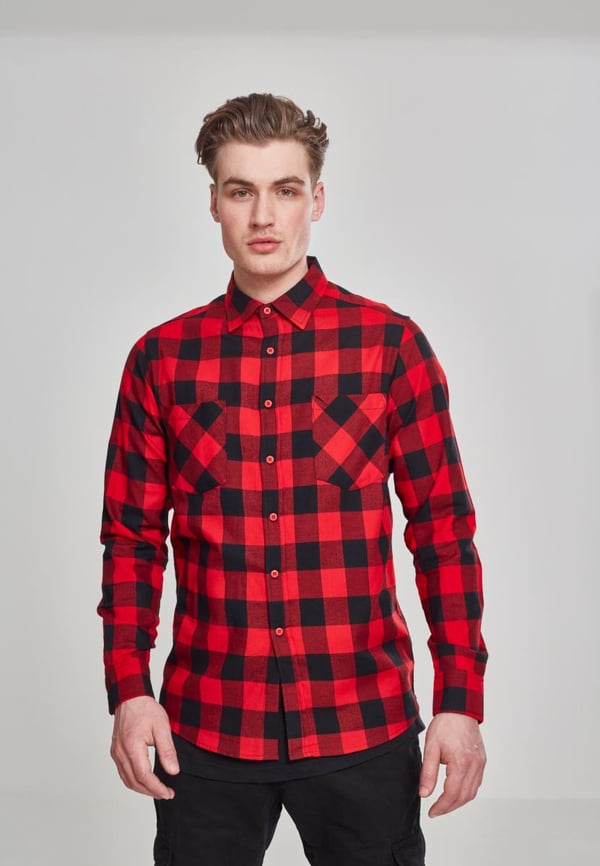 Urban Classics Checked Flanell Skjorte Langærmet Bomuld