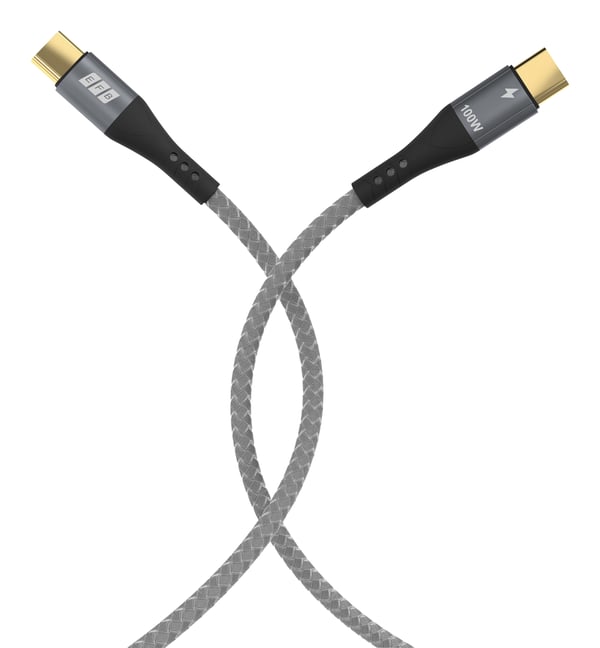 EFB Elektronik USB-CC-00005 USB-kaapeli USB 2.0 1 m USB C 0,48 Gbit/s 100 W Musta, Harmaa