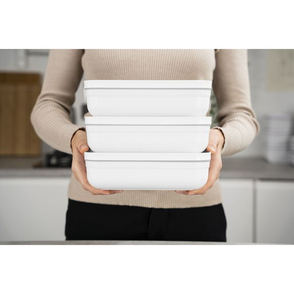 Miniatyrbillede 8 af 10: ZWILLING FRESH & SAVE Frokostbeholder 1 L Plast, Silikone Grå, Hvid 1 stk