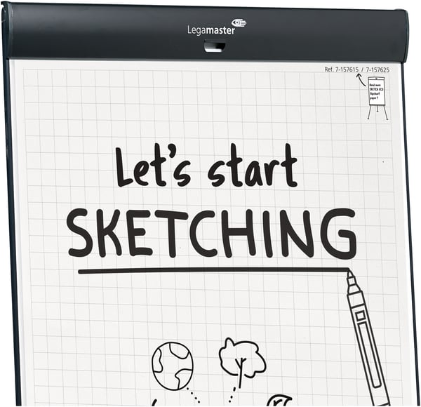 Legamaster SKETCH ECO papper för blädderblock rutnät 5x 20 ark