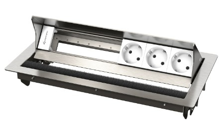 Miniatyrbillede 1 af 3: Kindermann 7492000063 stikdåse Type F Rustfrit stål, Hvid