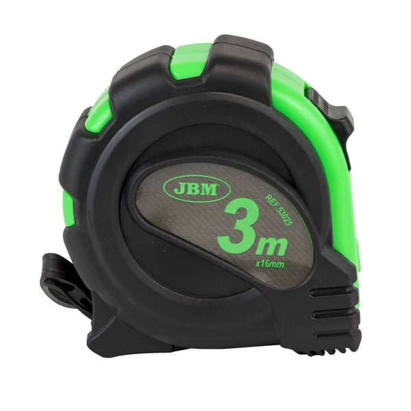 JBM 53025 målebånd 3 m Plast Sort, Grøn