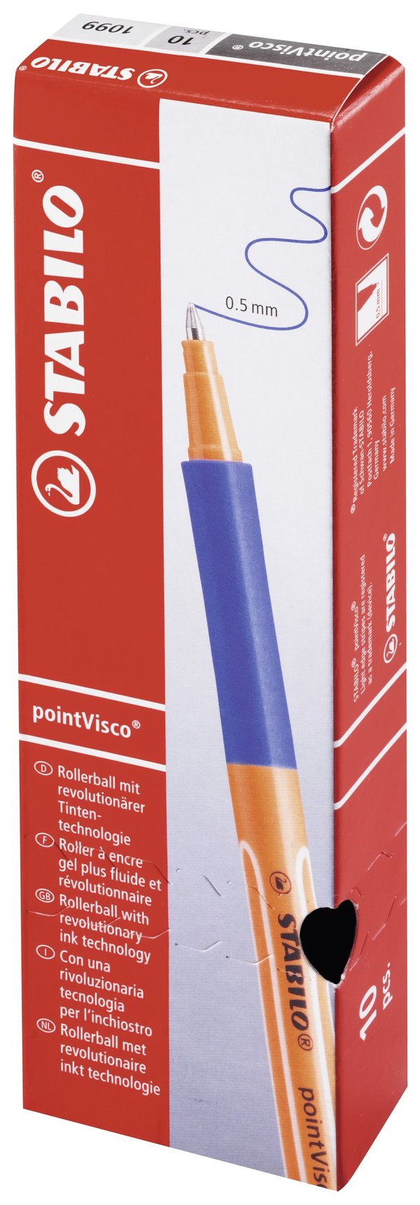 STABILO pointVisco Fin Gelpenna med kork Blå 10 styck