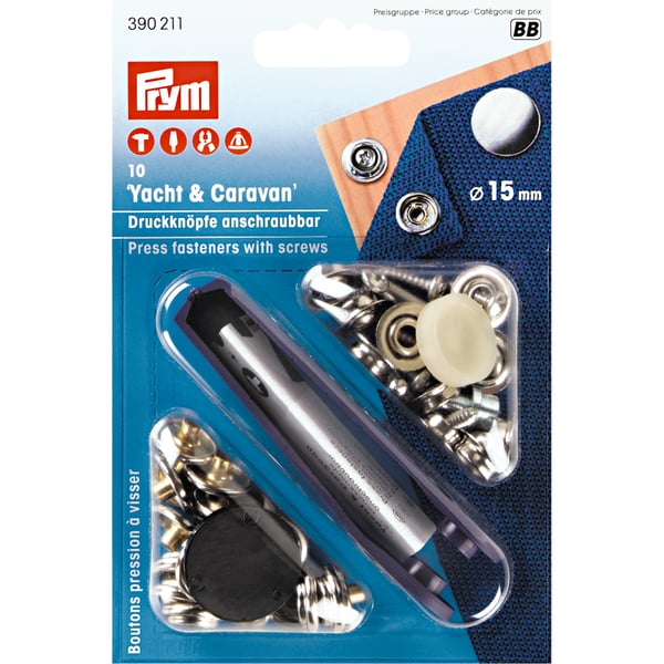 Prym 390211 trykknap Fastlåsning af nitte