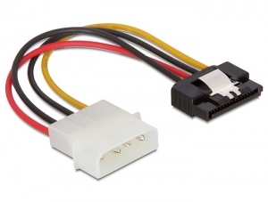 DeLOCK SATA HDD > 4pin male with metal clip – straight 0,12 m DeLOCK SATA HDD > 4pin male with metal clip – straight 0,12 m