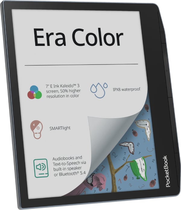 PocketBook Era Color e-kirjan lukulaite Kosketusnäyttö 32 GB Wi-Fi Musta, Vaaleansininen