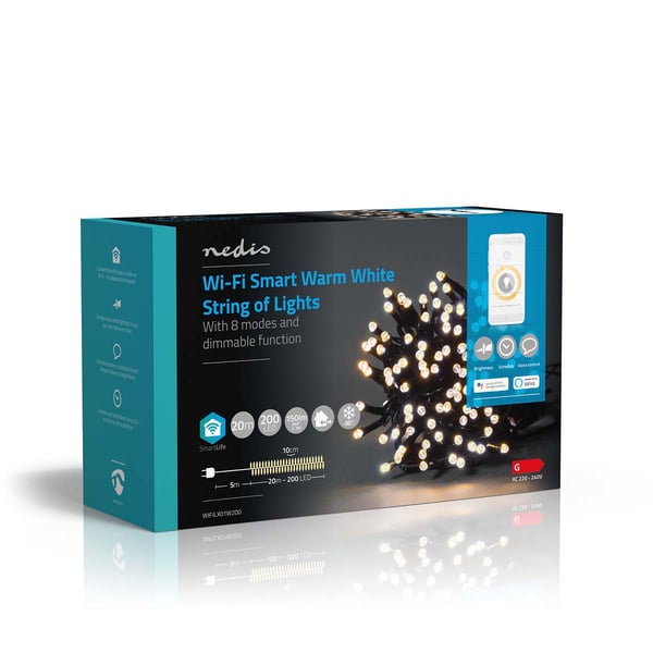 Nedis WIFILX01W200 koristevalaistus Koristevaloketju 200 lamppu(a) LED 2,33 W G