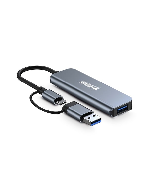 Pikkukuva 3 / 4: Urban Factory MHC35UF kannettavien tietokoneiden telakka ja porttitoistin Langallinen USB 3.2 Gen 1 (3.1 Gen 1) Type-A Harmaa