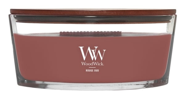 Miniatyrbillede 1 af 4: WoodWick Rouge Oud vokslys Andet Rød, Transparent, Træ 1 stk