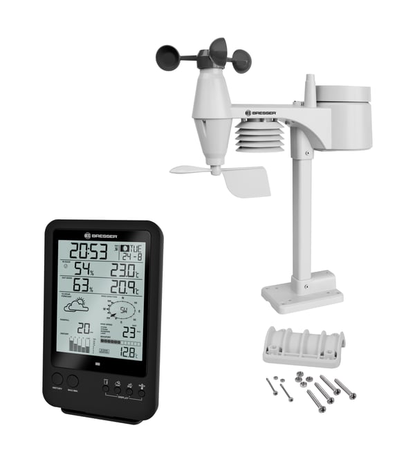 Miniatyrbillede 1 af 7: Bresser Optics 7002510 digital vejrstation Sort Batteri