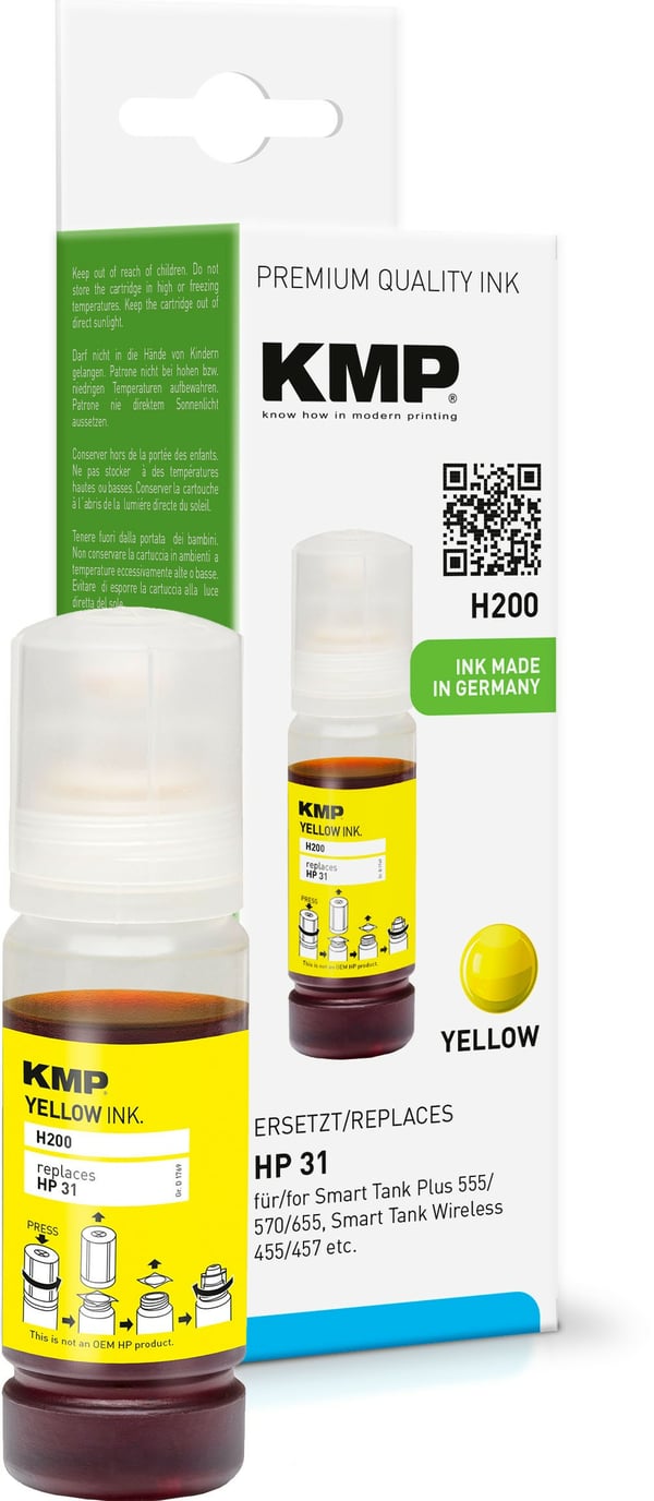 KMP SINGLEPACK H200 blækpatron 1 stk Kompatibel Gul