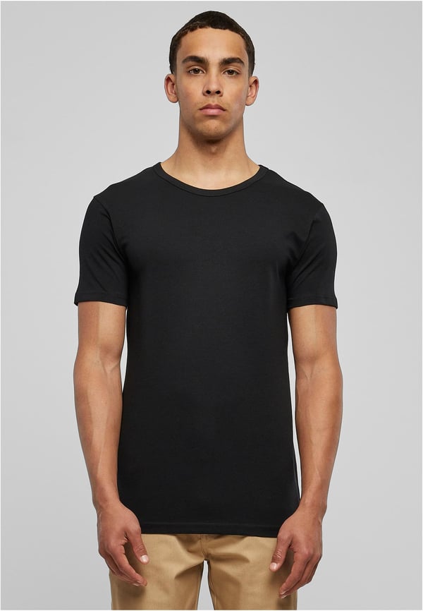 Miniatyrbillede 1 af 5: Urban Classics TB814 T-shirt Krave halskæde Kort ærme Bomuld, Elastin, Jersey