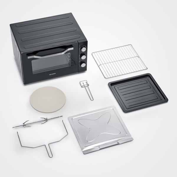 Severin TO 2073 XXL bänkugn 60 l 2200 W Svart Grill
