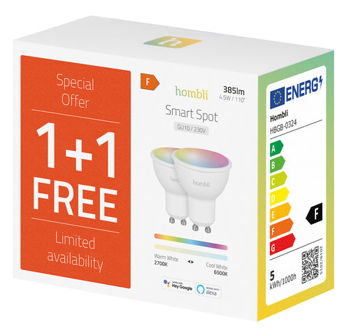 Miniatyrbild 2 av 2: Hombli HBPP-0119 smart belysning Smart glödlampa 5 W