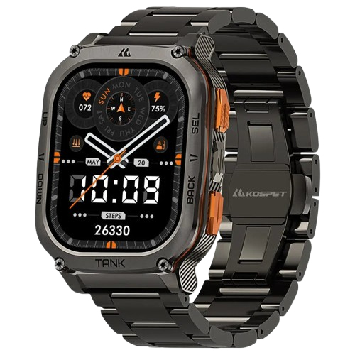 Pikkukuva 1 / 4: KOSPET TANK M3 ULTRA 4,98 cm (1.96") AMOLED 43 mm Digitaalinen 410 x 502 pikseliä Kosketusnäyttö Musta GPS (satelliitti)