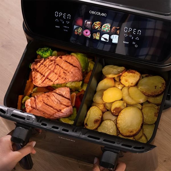 Cecotec Cecofry&Grill Duoheat 10000 Kaksois 10 L Erillinen 2800 W Kuumakiertoilmakypsennin Musta