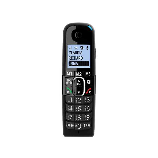 Miniatyrbild 2 av 4: amplicomms BigTel 1500 DECT-telefon Namn och uppringnings-ID Svart