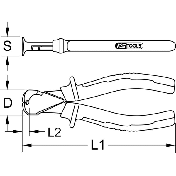 KS Tools 962.0615 tang Diagonal tang