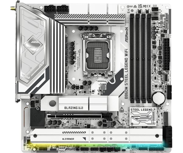 Miniatyrbillede 3 af 6: Asrock B860M Steel Legend WiFi Intel B860 LGA 1851 (Socket V1) micro ATX