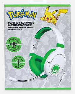 OTL Technologies Pokémon PK0863 hovedtelefoner/headset Ledningsført Spil Grøn, Hvid