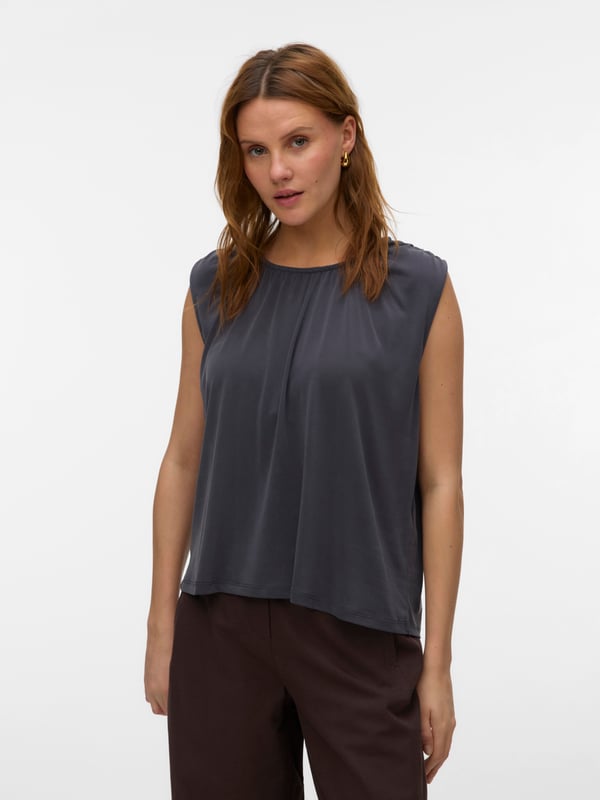 Vero Moda 5715867389384 skjorte & top Top (tøj) Rund halsudskæring Ærmeløs Modal, Polyester
