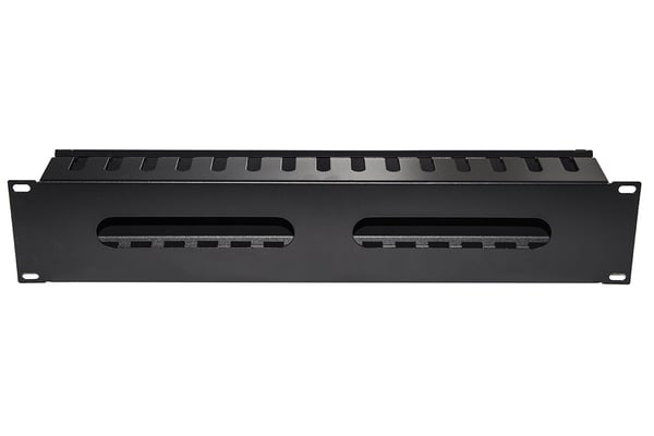 LINK LKORG2UD Pannello Guida Cavi in Metallo per Armadi a Gabbia, Rack 19", 2 Pezzi, 483 x 88 x 70 mm, Nero