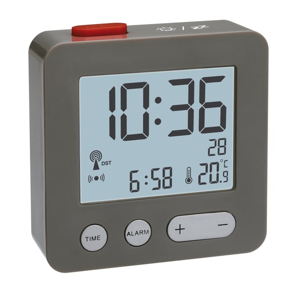Miniatyrbillede 1 af 3: TFA-Dostmann 60.2545.10 vækkeur Digital alarmur Anthracit