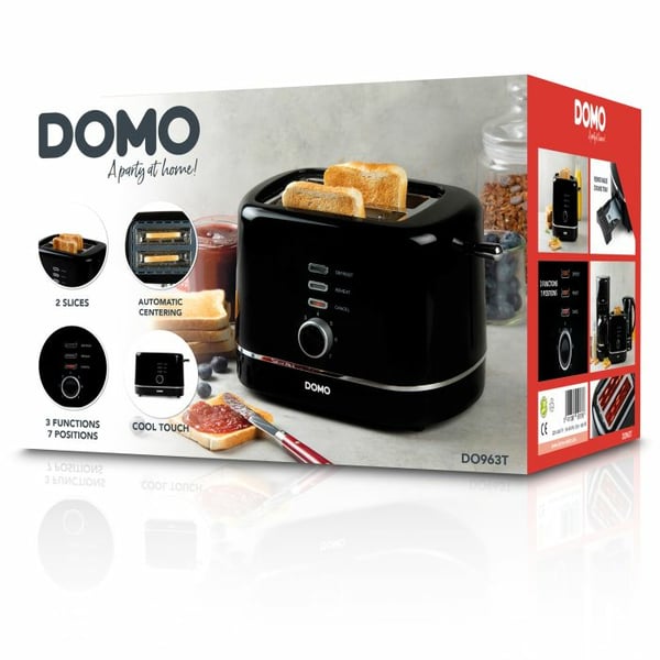 Miniatyrbillede 9 af 17: Domo DO963T brødrister 7 2 skive(r) 850 W Sort