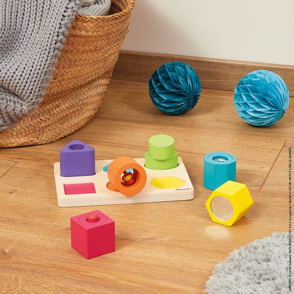 Miniatyrbillede 5 af 7: JANOD I Wood Shapes & Sounds 6-Block Puzzle (wood)
