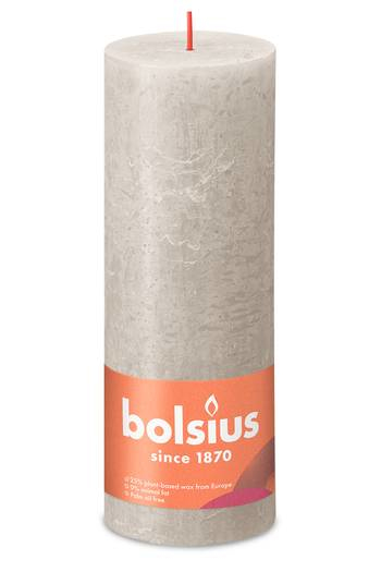 Miniatyrbillede 1 af 2: Bolsius Rustiko Shine vokslys Cylinder Grå 1 stk