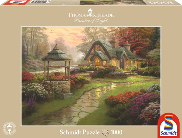 Schmidt Spiele Haus mit Brunnen Puslespil 1000 stk Landskab
