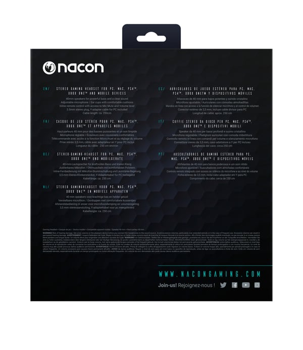 Miniatyrbillede 11 af 11: NACON PCGH-110 hovedtelefoner/headset Ledningsført Spil Sort, Turkis
