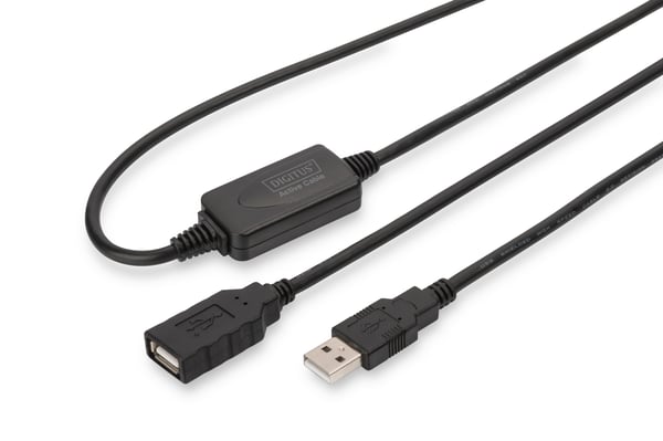 Miniatyrbillede 1 af 3: Digitus DA-73100-1 USB-kabel USB 2.0 10 m USB A 0,48 Gbit/sek. Sort