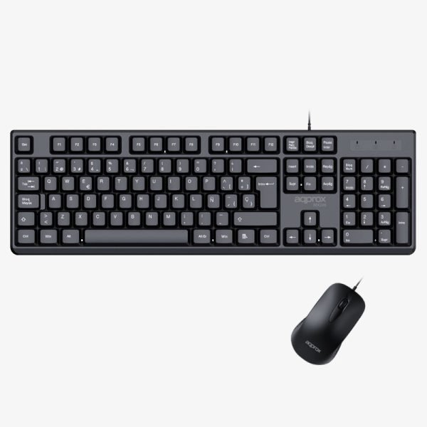 Pikkukuva 1 / 5: Approx APPMX245 näppäimistö Sisältää hiiren Universaali USB QWERTY Espanja Musta