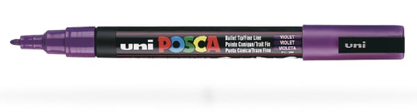 POSCA PC3M VT speedmarker 1 stk Fin spids Lilla POSCA PC3M VT speedmarker 1 stk Fin spids Lilla