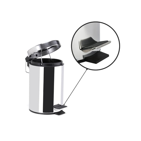 MSV 3700703904380 papperkorgar 5 l Rund Stål