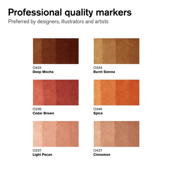 Miniatyrbillede 5 af 5: Winsor & Newton 884955070406 speedmarker 6 stk Blandet Beige, Brun, Orange, Lyserød