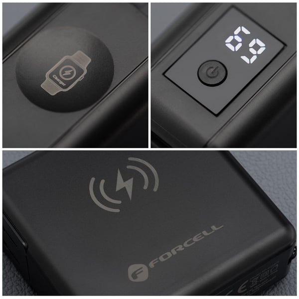 Miniatyrbillede 9 af 13: Forcell 5903396375378 powerbank 15000 mAh Trådløs opladning Sort