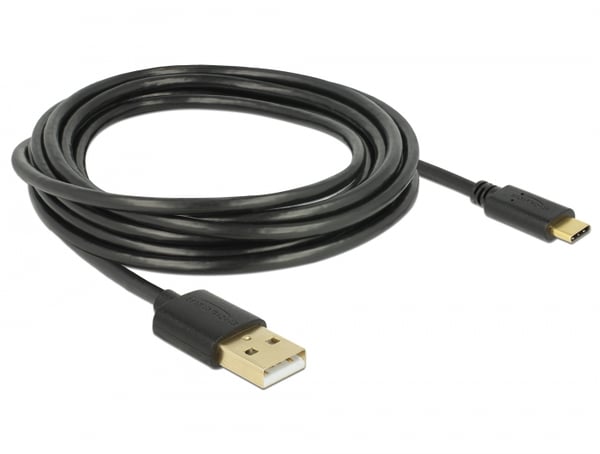 DeLOCK 85209 USB-kabel USB 2.0 3 m USB A USB C 0,48 Gbit/sek. Sort