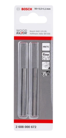 Bosch 2 608 000 672 høvl kniv 2 stk 56 mm 5,5 mm