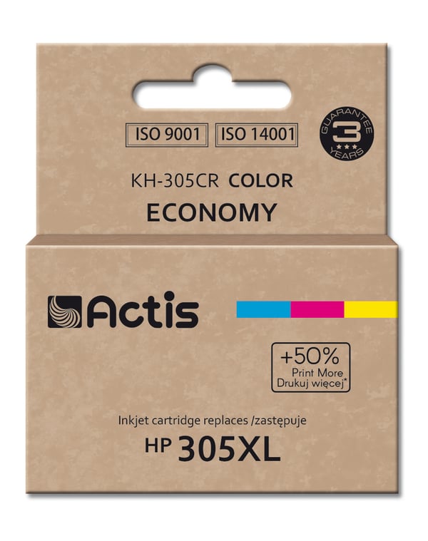 Actis KH-305CR mustekasetti 1 kpl Yhteensopiva Perusvärintuotto Syaani, Magenta, Keltainen